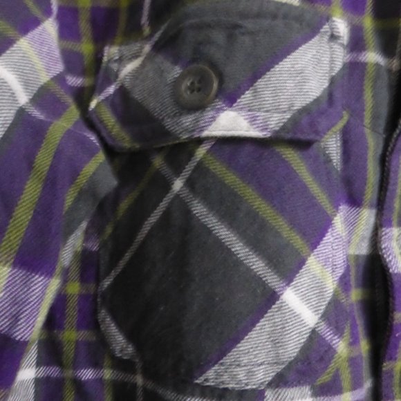 P.S. From Aeropostale, plaid long sleeve button down front shirt, size small, 8 - Picture 3 of 12